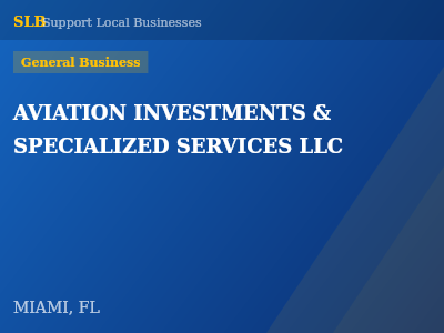 AVIATION INVESTMENTS & SPECIALIZED SERVICES LLC — General Business in MIAMI, FL