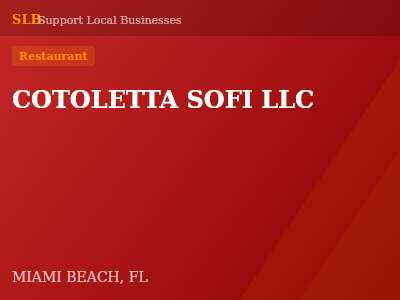 COTOLETTA SOFI LLC — Restaurant in MIAMI BEACH, FL