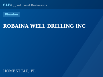 ROBAINA WELL DRILLING INC — Plumber in HOMESTEAD, FL
