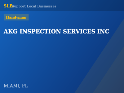 AKG INSPECTION SERVICES INC — Handyman in MIAMI, FL