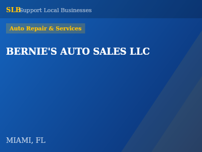 BERNIE'S AUTO SALES LLC — Auto Repair & Services in MIAMI, FL