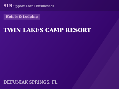 TWIN LAKES CAMP RESORT — Hotels & Lodging in DEFUNIAK SPRINGS, FL