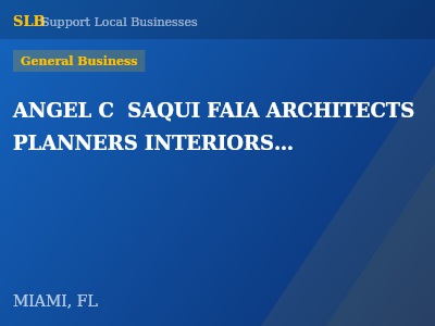 ANGEL C  SAQUI FAIA ARCHITECTS PLANNERS INTERIORS PLLC — General Business in MIAMI, FL