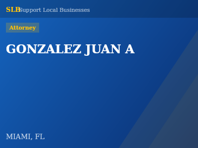 GONZALEZ JUAN A — Attorney in MIAMI, FL