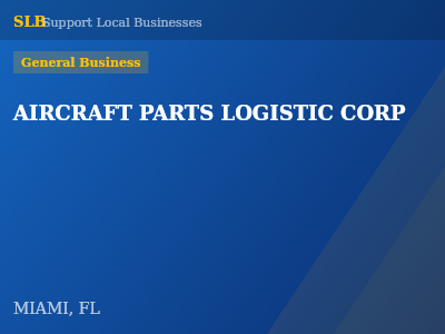 AIRCRAFT PARTS LOGISTIC CORP — General Business in MIAMI, FL