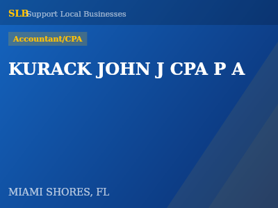 KURACK JOHN J CPA P A — Accountant/CPA in MIAMI SHORES, FL