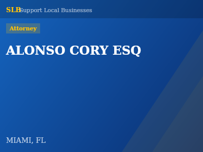 ALONSO CORY ESQ — Attorney in MIAMI, FL