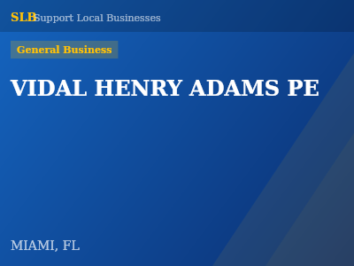 VIDAL HENRY ADAMS PE — General Business in MIAMI, FL