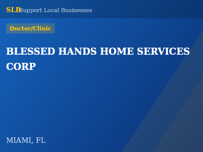 BLESSED HANDS HOME SERVICES CORP — Doctor/Clinic in MIAMI, FL