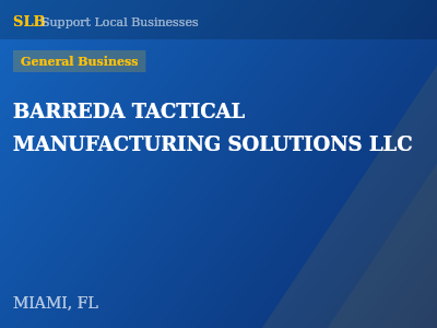 BARREDA TACTICAL MANUFACTURING SOLUTIONS LLC — General Business in MIAMI, FL