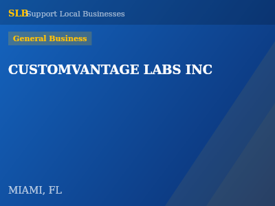 CUSTOMVANTAGE LABS INC — General Business in MIAMI, FL