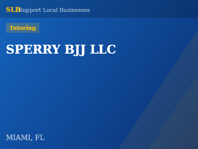 SPERRY BJJ LLC — Tutoring in MIAMI, FL