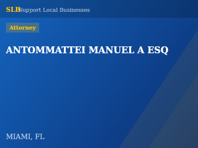 ANTOMMATTEI MANUEL A ESQ — Attorney in MIAMI, FL