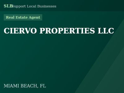 CIERVO PROPERTIES LLC — Real Estate Agent in MIAMI BEACH, FL