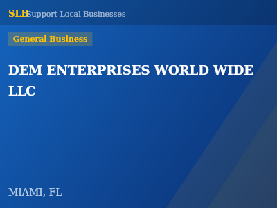 DEM ENTERPRISES WORLD WIDE LLC — General Business in MIAMI, FL