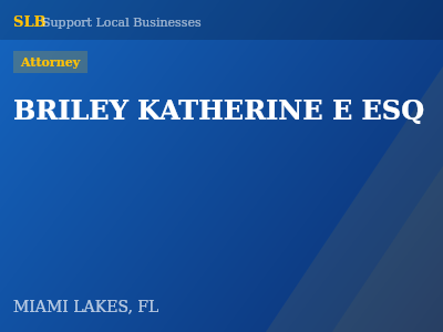 BRILEY KATHERINE E ESQ — Attorney in MIAMI LAKES, FL