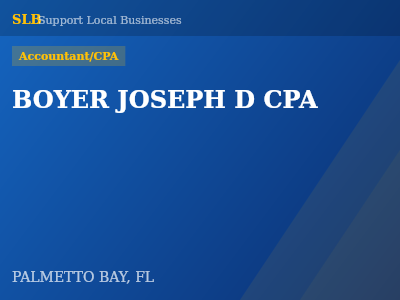 BOYER JOSEPH D CPA — Accountant/CPA in PALMETTO BAY, FL