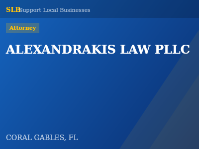 ALEXANDRAKIS LAW PLLC — Attorney in CORAL GABLES, FL