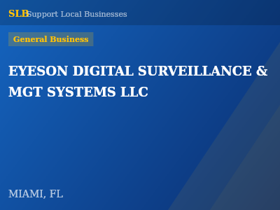 EYESON DIGITAL SURVEILLANCE & MGT SYSTEMS LLC — General Business in MIAMI, FL