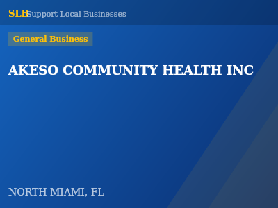 AKESO COMMUNITY HEALTH INC — General Business in NORTH MIAMI, FL