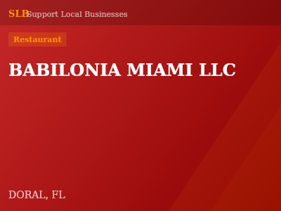 BABILONIA MIAMI LLC — Restaurant in DORAL, FL