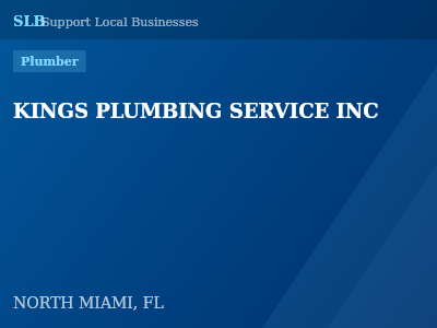KINGS PLUMBING SERVICE INC — Plumber in NORTH MIAMI, FL