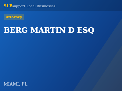 BERG MARTIN D ESQ — Attorney in MIAMI, FL