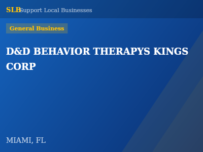 D&D BEHAVIOR THERAPYS KINGS CORP — General Business in MIAMI, FL