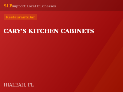CARY'S KITCHEN CABINETS — Restaurant/Bar in HIALEAH, FL