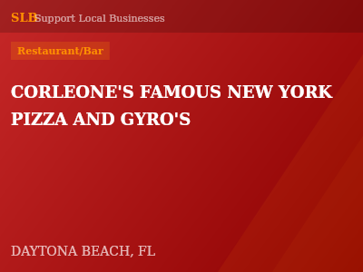 CORLEONE'S FAMOUS NEW YORK PIZZA AND GYRO'S — Restaurant/Bar in DAYTONA BEACH, FL