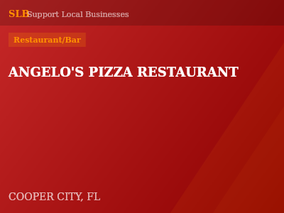ANGELO'S PIZZA RESTAURANT — Restaurant/Bar in COOPER CITY, FL