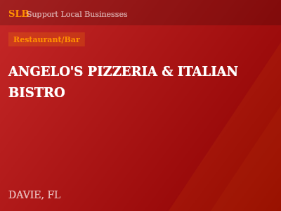 ANGELO'S PIZZERIA & ITALIAN BISTRO — Restaurant/Bar in DAVIE, FL