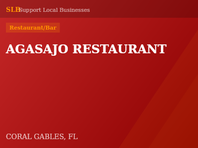 AGASAJO RESTAURANT — Restaurant/Bar in CORAL GABLES, FL