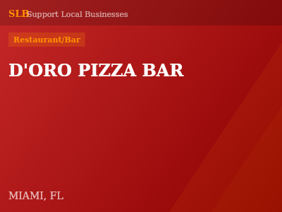 D'ORO PIZZA BAR — Restaurant/Bar in MIAMI, FL