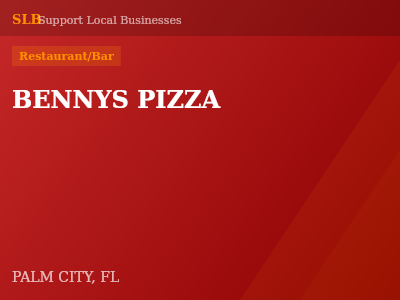 BENNYS PIZZA — Restaurant/Bar in PALM CITY, FL