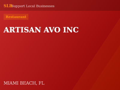 ARTISAN AVO INC — Restaurant in MIAMI BEACH, FL