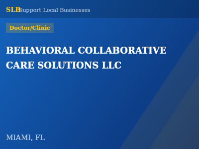 BEHAVIORAL COLLABORATIVE CARE SOLUTIONS LLC — Doctor/Clinic in MIAMI, FL