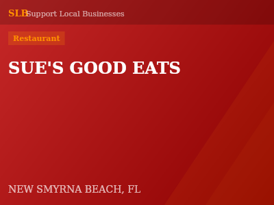SUE'S GOOD EATS — Restaurant in NEW SMYRNA BEACH, FL