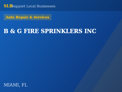 B & G FIRE SPRINKLERS INC — Auto Repair & Services in MIAMI, FL