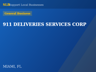 911 DELIVERIES SERVICES CORP — General Business in MIAMI, FL