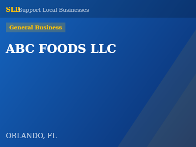 ABC FOODS LLC — General Business in ORLANDO, FL
