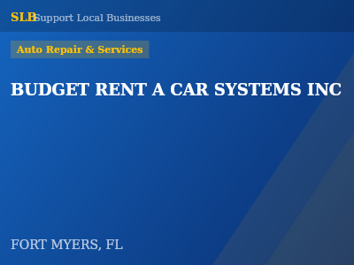 BUDGET RENT A CAR SYSTEMS INC — Auto Repair & Services in FORT MYERS, FL