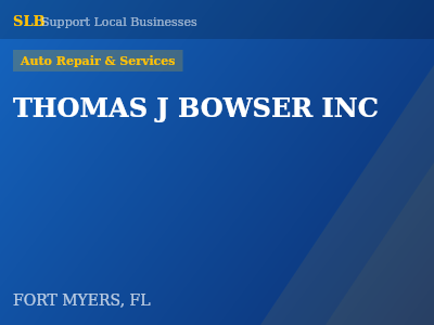 THOMAS J BOWSER INC — Auto Repair & Services in FORT MYERS, FL