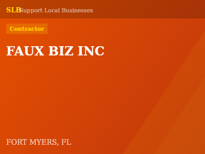 FAUX BIZ INC — Contractor in FORT MYERS, FL