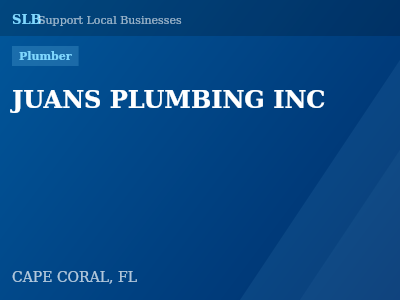 JUANS PLUMBING INC — Plumber in CAPE CORAL, FL