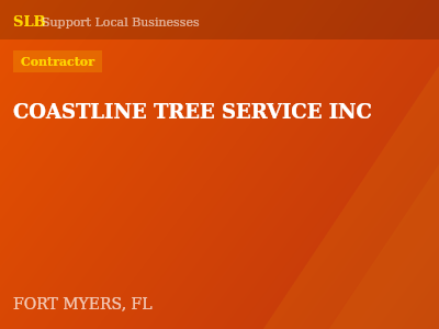 COASTLINE TREE SERVICE INC — Contractor in FORT MYERS, FL