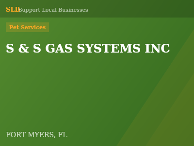 S & S GAS SYSTEMS INC — Pet Services in FORT MYERS, FL