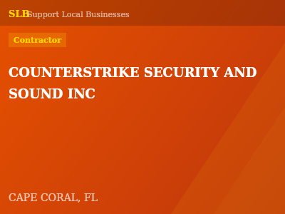 COUNTERSTRIKE SECURITY AND SOUND INC — Contractor in CAPE CORAL, FL