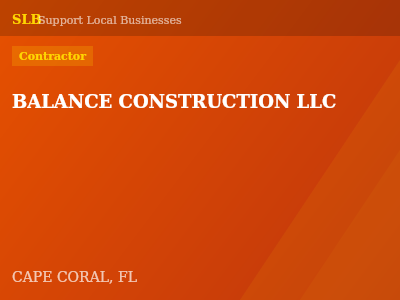 BALANCE CONSTRUCTION LLC — Contractor in CAPE CORAL, FL