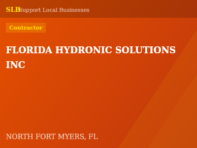 FLORIDA HYDRONIC SOLUTIONS INC — Contractor in NORTH FORT MYERS, FL